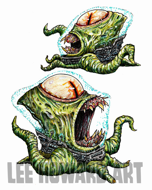 Kang & Kodos - The Simpson HORROR - Original Drawing 7" x 10" SIGNED!