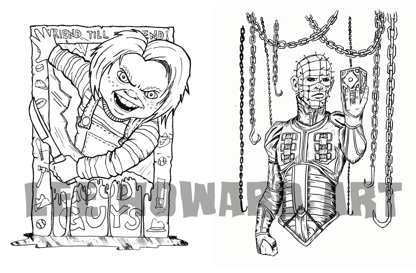 Coloring Book...but HORROR 2! 80s & 90s Monsters! 20 Pages!