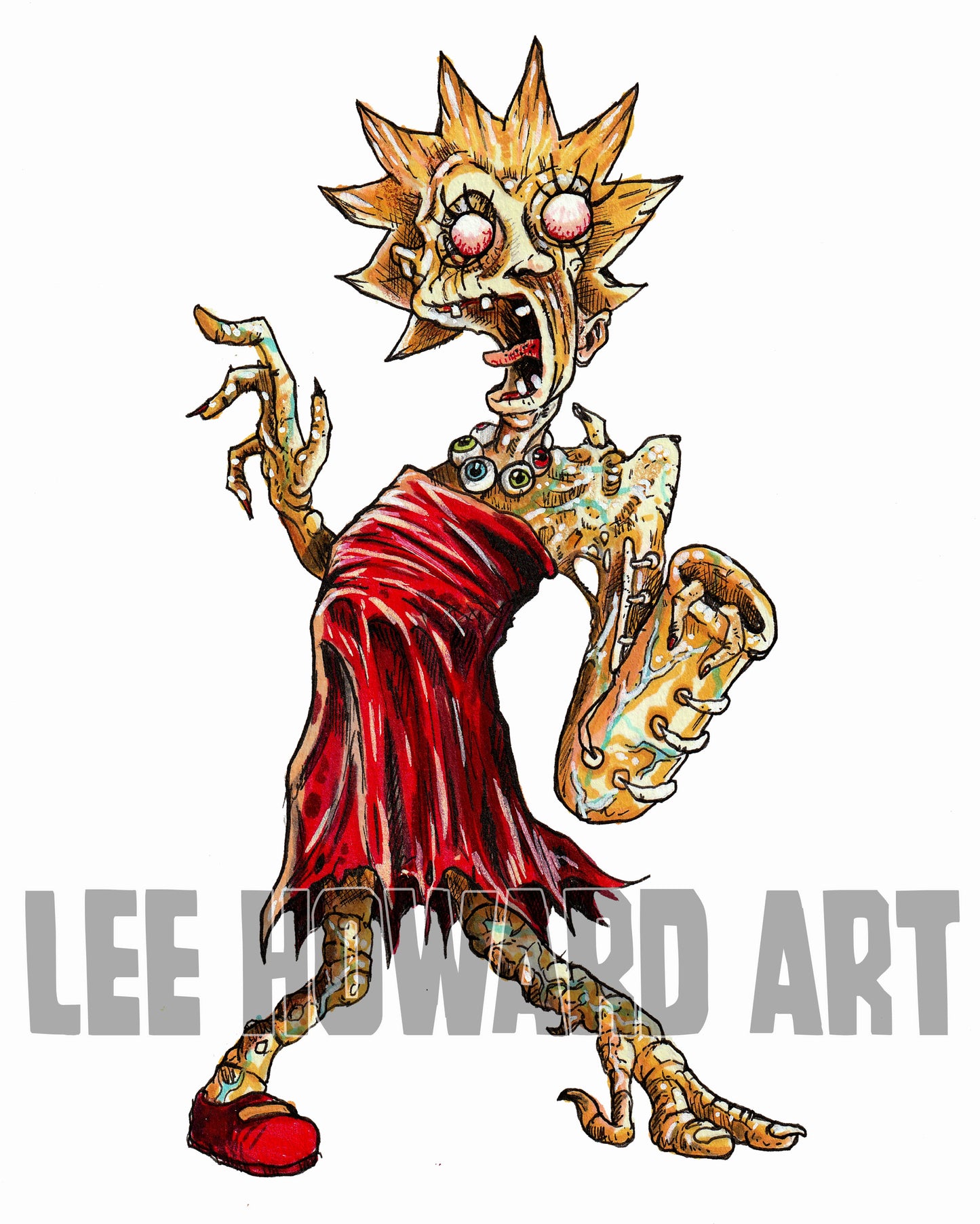 Lisa Simpson HORROR - Original Drawing 7" x 10" SIGNED!