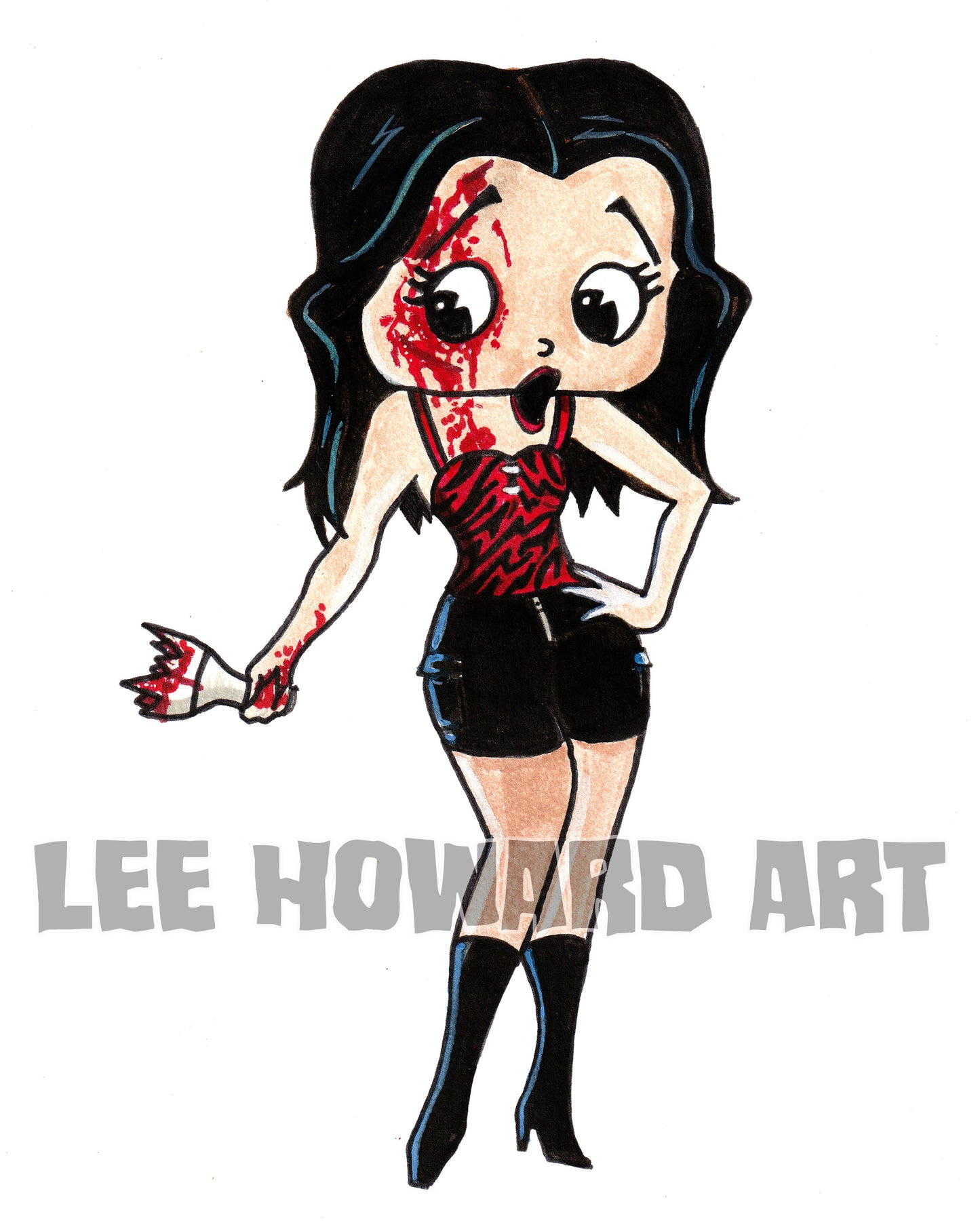 Nikki from OBSESSION - Betty Boop Style 7" x 10" Original Drawing