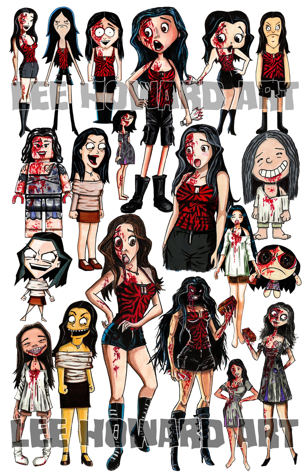 OBSESSION Nikki in 20 Styles - Collage Print / Poster - 11" x 17" - Signed!