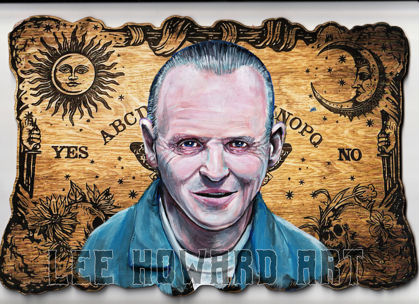 Hannibal Lecter - ORIGINAL Painting on Wooden Ouija Board - 8" x 12"