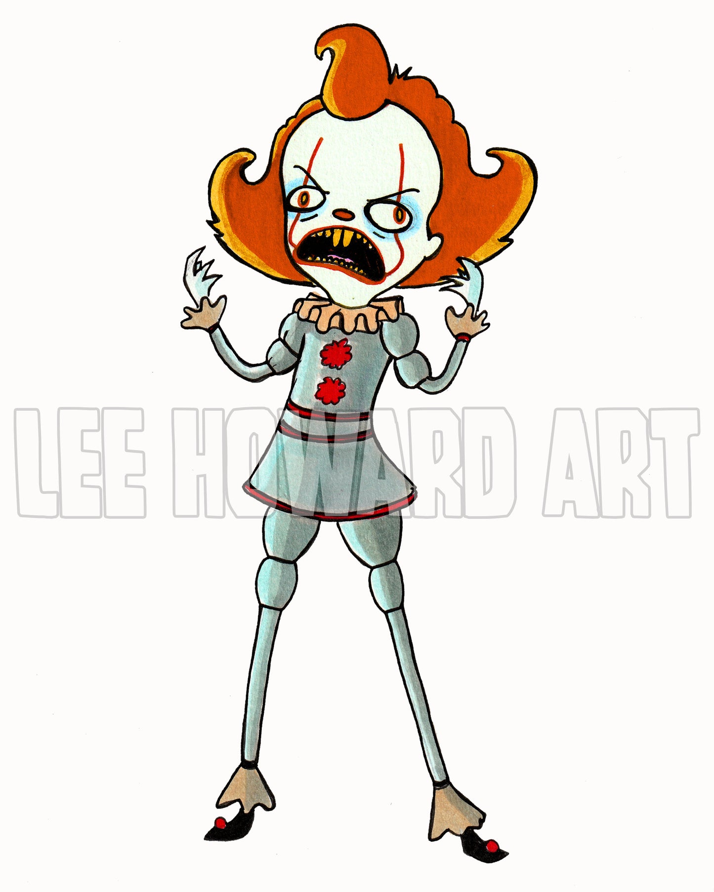 Pennywise Art Print - Adventure Time STYLE - 8x10 - Welcome to Derry - Signed