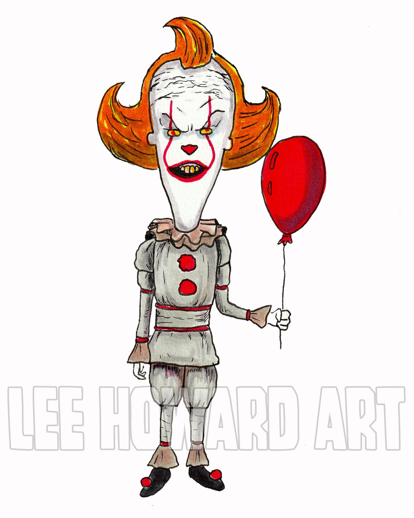Pennywise Art Print - Beavis & Butthead STYLE - 8x10 - Welcome to Derry - Signed