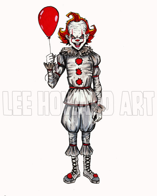 Pennywise Art Print - Gorillaz STYLE - 8x10 - Welcome to Derry - Signed