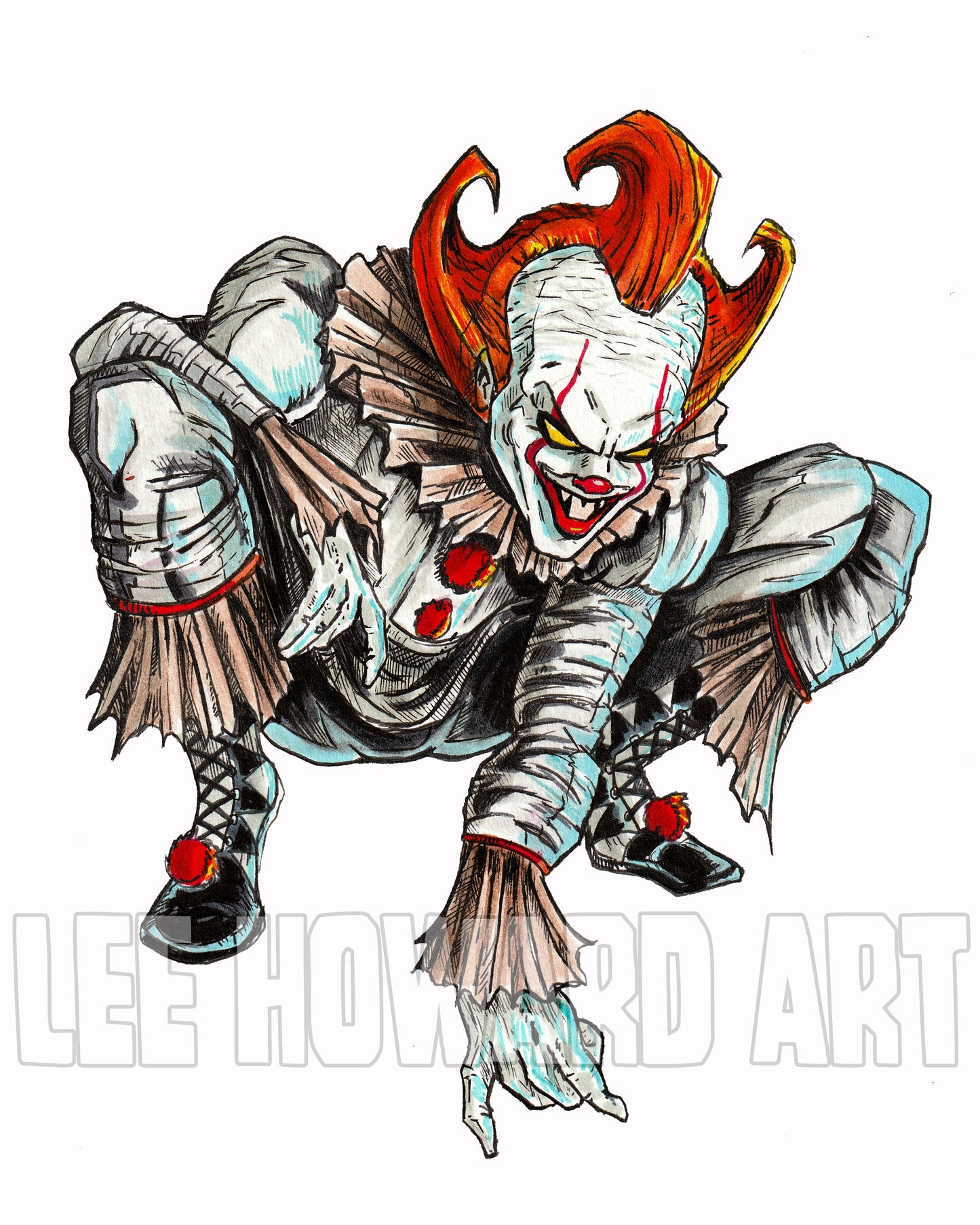 Pennywise Art Print - SPAWN STYLE - 8x10 - Welcome to Derry - Signed