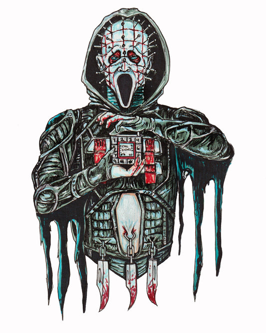 Pinhead / GhostFace - Horror Mashup 8" x 10" Print/Reproduction