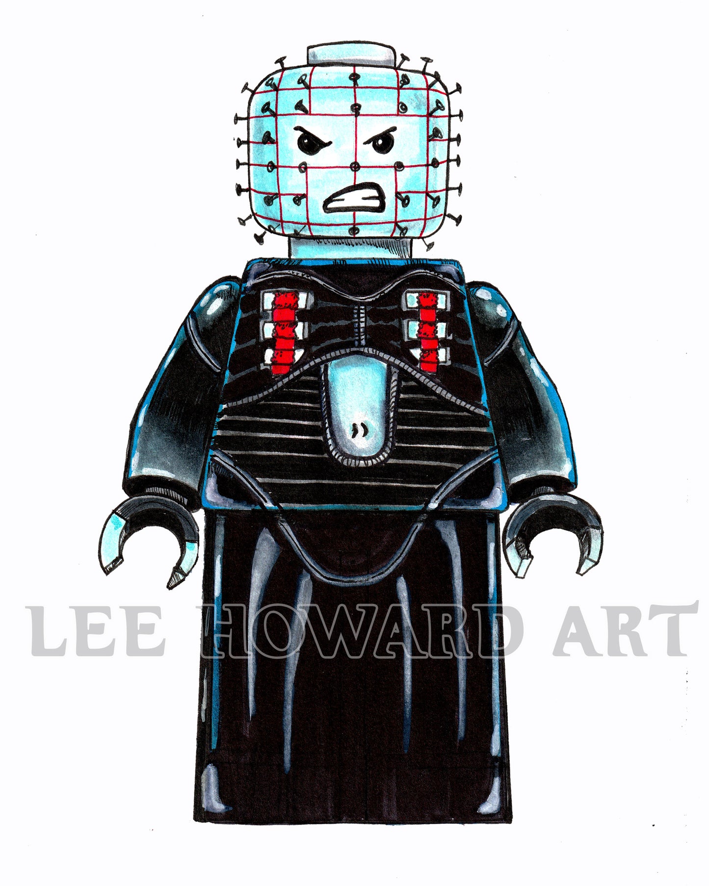 PINHEAD Art Print - LEGO STYLE - 8x10 - Signed