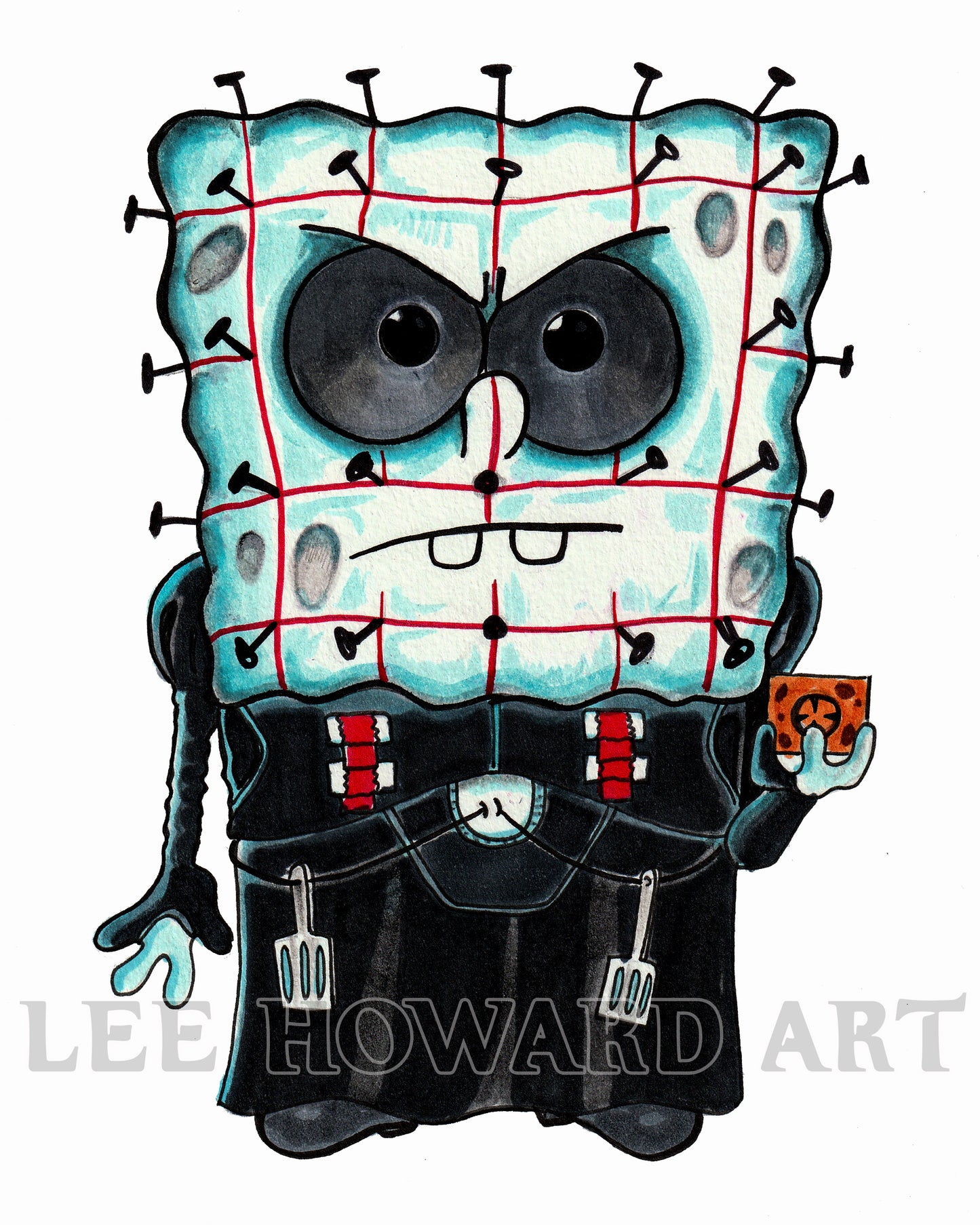 PINHEAD Art Print - SpongeBob STYLE - 8x10 - Signed