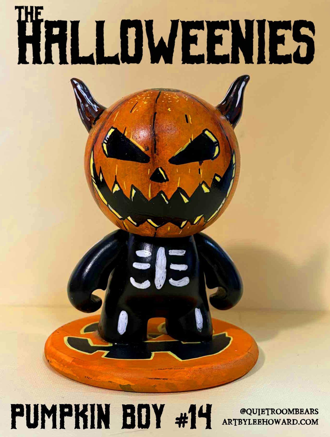 The Halloweenies - Pumpkin Boy #14 - Hand Painted 5" Custom Toy