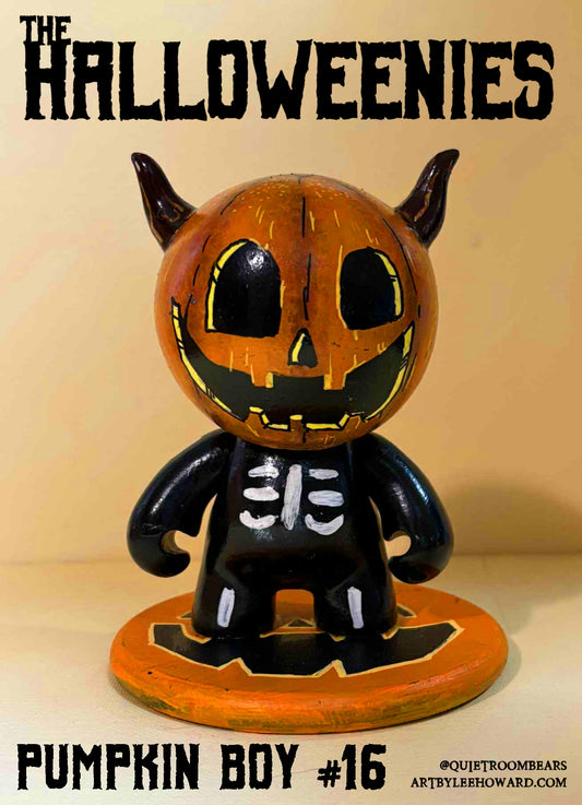 The Halloweenies - Pumpkin Boy #16 - Hand Painted 5" Custom Toy
