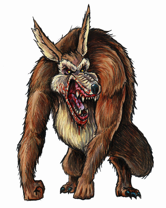 Horror Toons - Wile Coyote - 8x10 PRINT/Reproduction - Signed by Artist