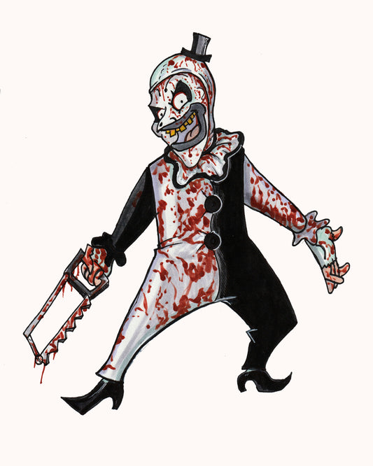 Art the Clown in a Beetlejuice Animated Series Style 8x10 PRINT/Reproduction - Signed by Artist