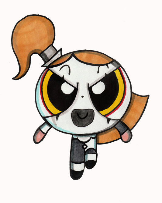 Art the Clown PALE GIRL in a Powerpuff Style 8x10 PRINT/Reproduction - Signed by Artist