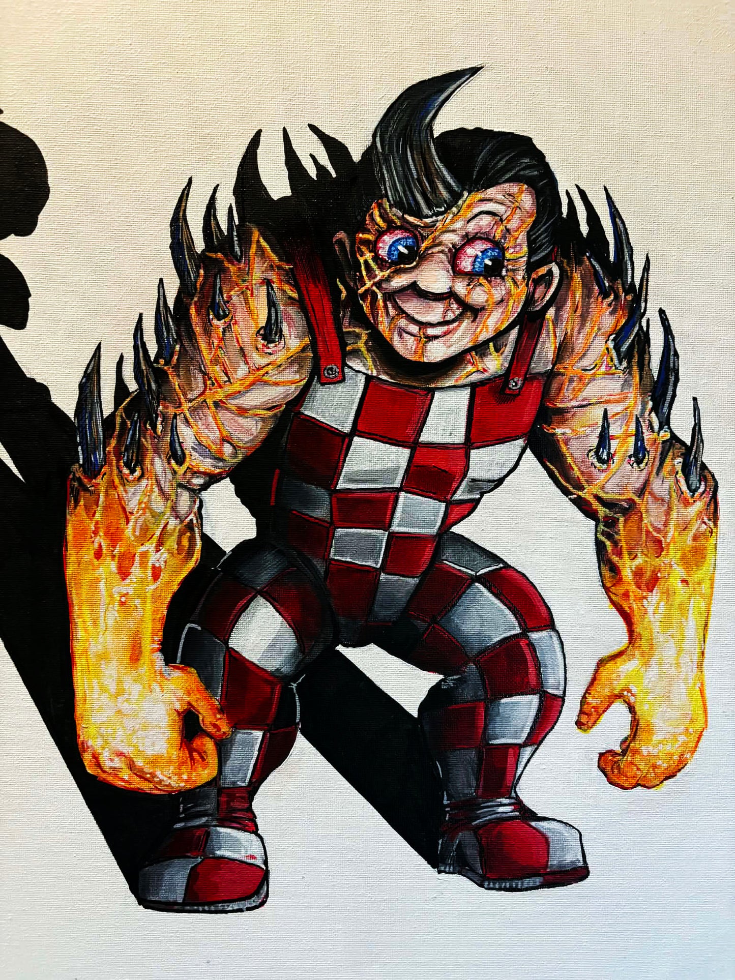 BIG BOY - FAST FOOD MONSTERS - 16" x 20" Original Acrylic Painting on Canvas