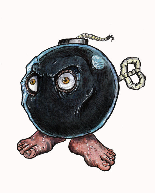 Super Mario HORROR - Bob-Omb - 9"x12" Original Drawing