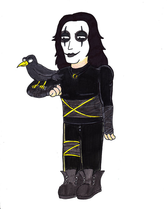 The Crow - in a Family Guy style Original Drawing - 9"x12"