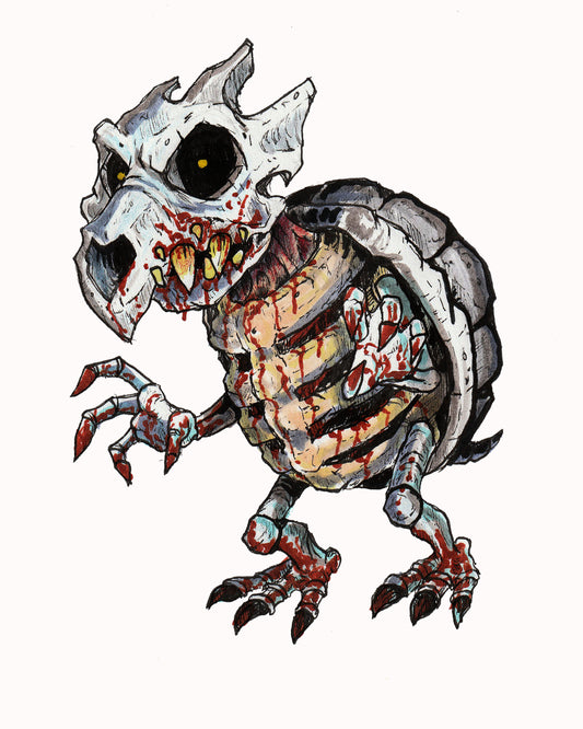 Super Mario HORROR - Dry Bones - 9"x12" Original Drawing