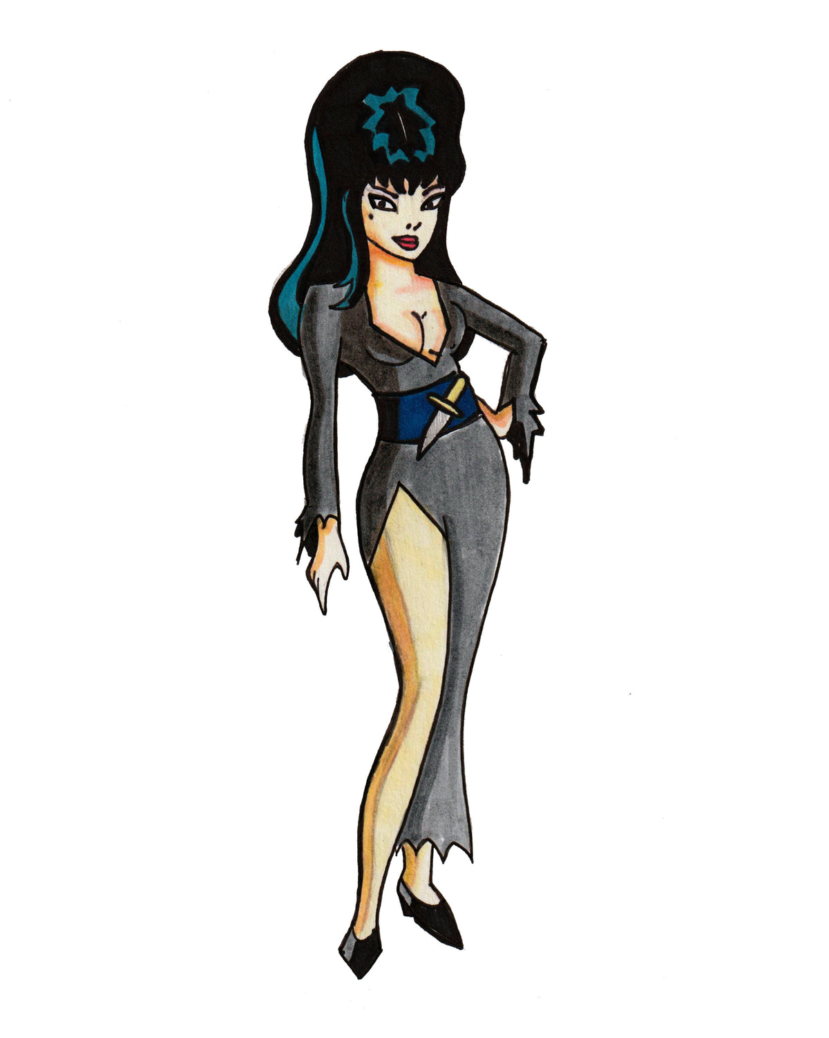 Elvira in a Batman Animated Series Style - 8x10 Print / Poster - Signed!