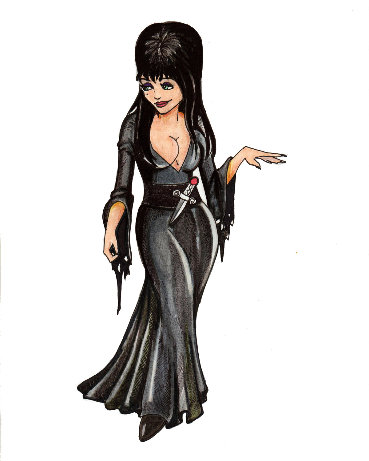 Elvira in a Disney Style - 8x10 Print / Poster - Signed!