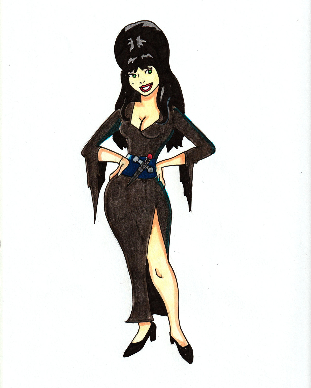 Elvira in a Scooby Doo Style - 8x10 Print / Poster - Signed!