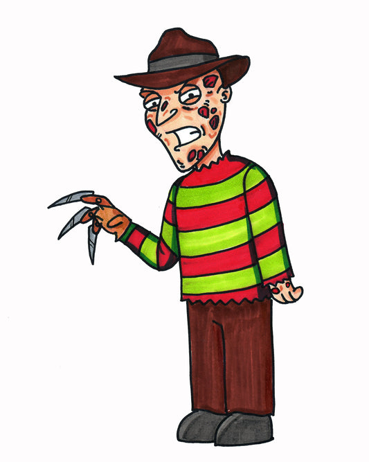 Freddy Krueger : Family Guy Style - Original Art 9"x12"