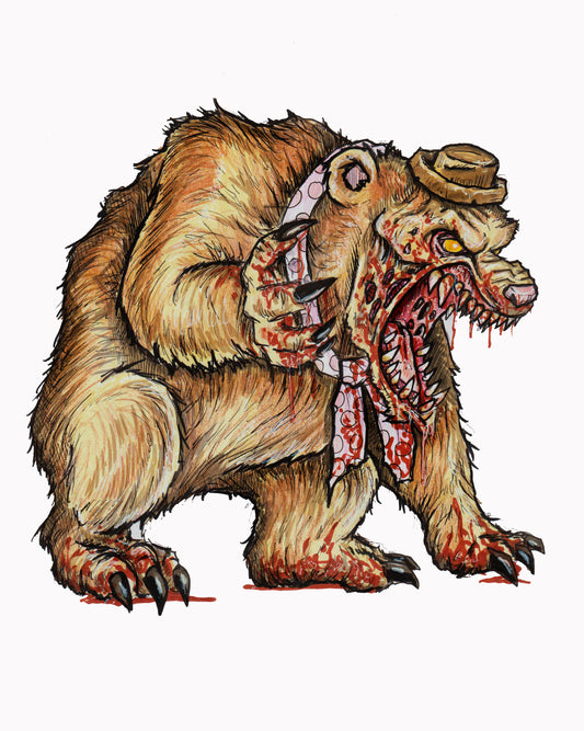 The Monster Show - Fury Bear - 8x10 PRINT/Reproduction - Signed by Artist