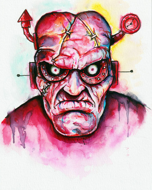 FrankenBerry - Original Watercolor Painting - Framed - 8"x10"