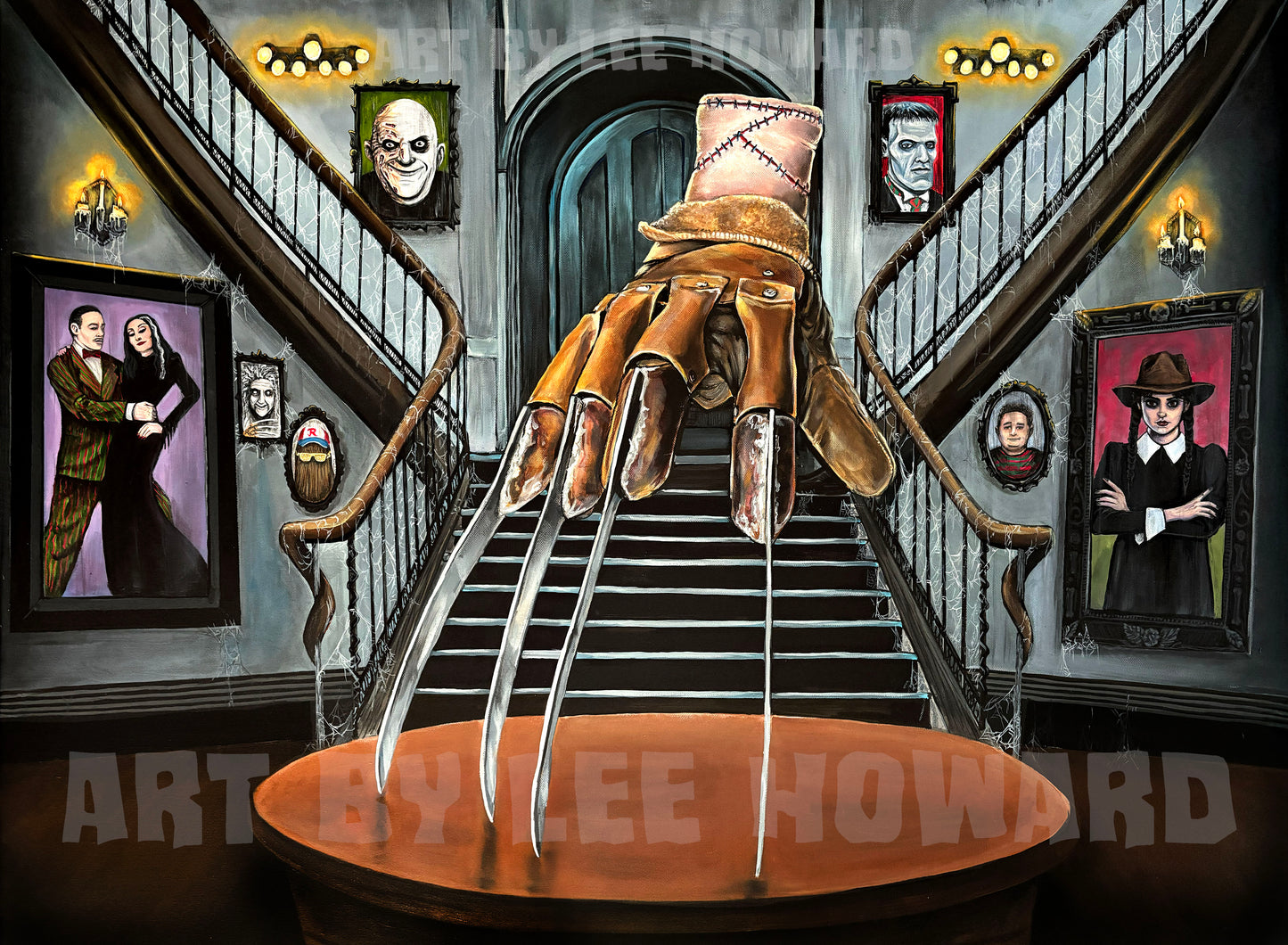 Addams Family / Freddy Krueger MASH UP 11"x15" Print / Reproduction - Signed!