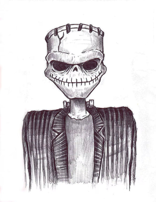 Jack Skellington / FRANKENSTEIN Mashup 8”x10” PRINT / Reproduction - signed by artist!