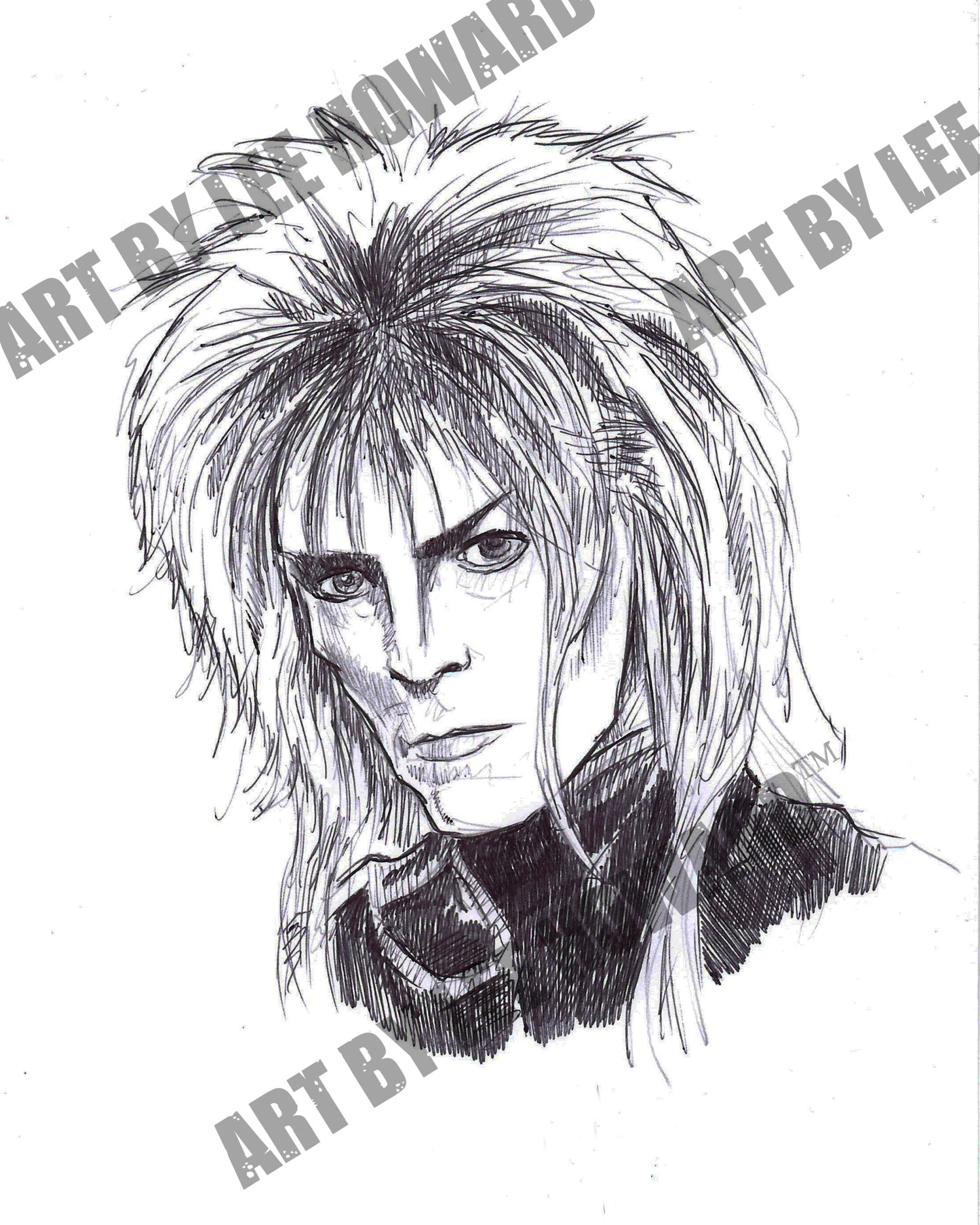 Jareth the Goblin King - Labyrinth- 8”x10” sketch PRINT / Reproduction - signed by artist!