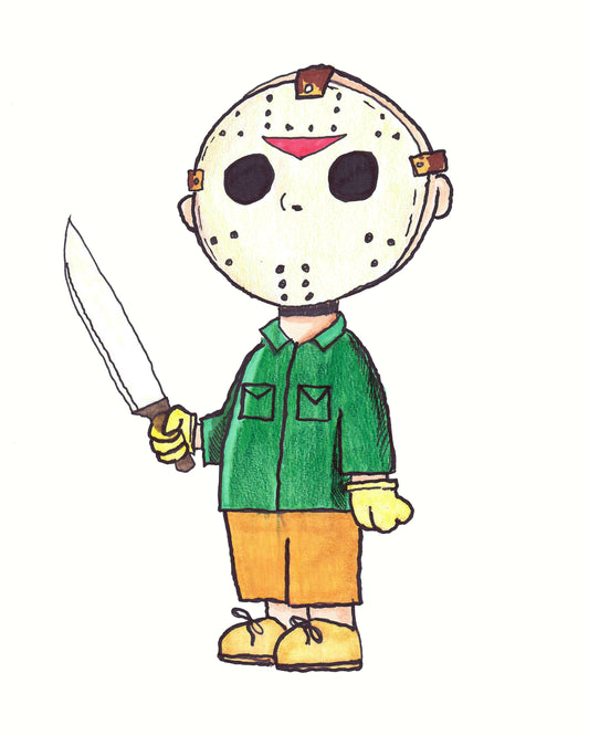 JASON - in a Charlie Brown Style - 9"x12" Original Drawing