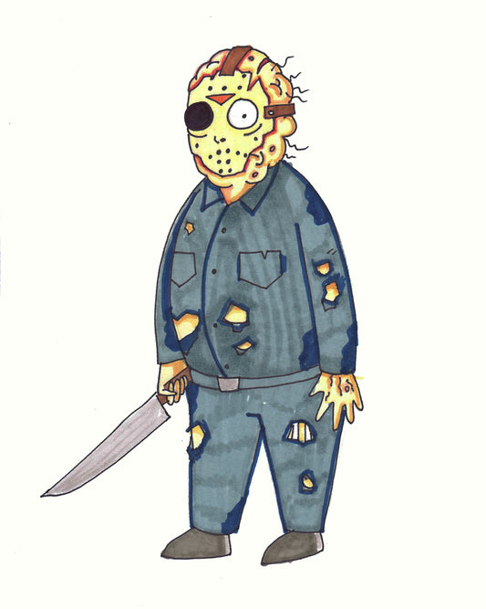 JASON - in a Rick n Morty Animated Style - 9"x12" Original Drawing