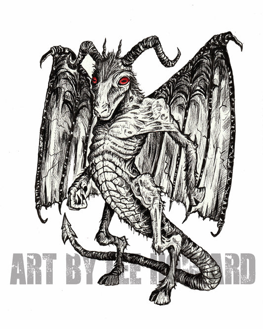 CRYPTIDS - the Jersey Devil 8x10 PRINT (blank background) - Signed!