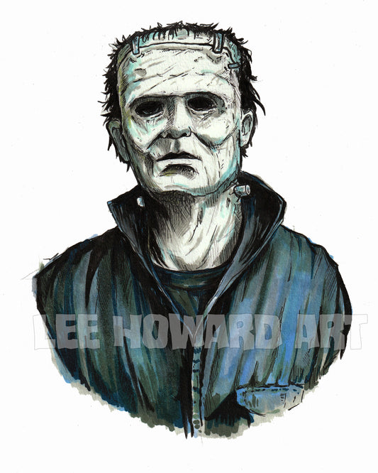 Frankenstein / Michael Myers Mash Up 8"x10" Art Print - Signed!