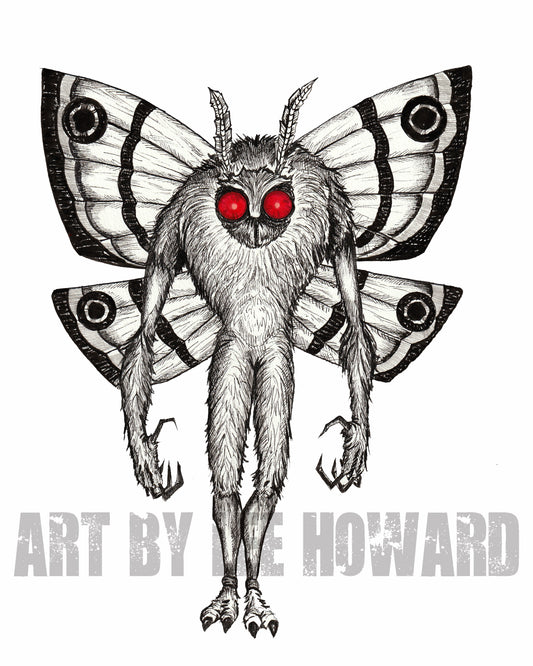 CRYPTIDS - the Mothman 8x10 PRINT (blank background) - Signed!