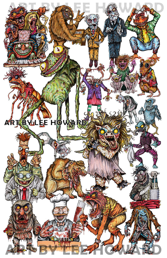 Muppets...but HORROR Collage - 11"x17" Print/Reproduction! Signed!