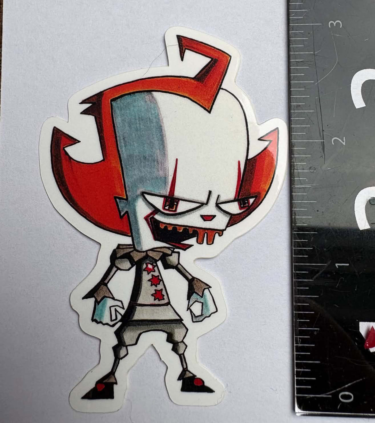 Pennywise Invader Zim Style 3" Vinyl Glossy Sticker!