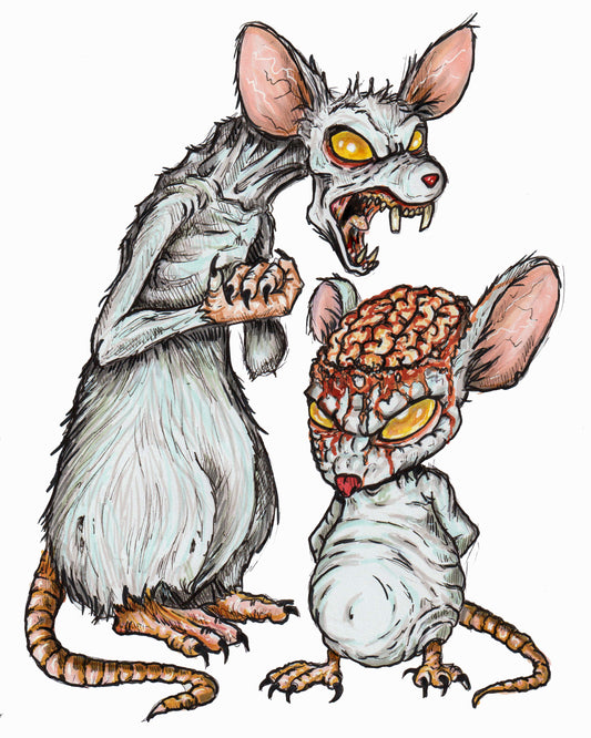 Horror Toons - Pinky & Brain - 8x10 PRINT/Reproduction - Signed by Artist