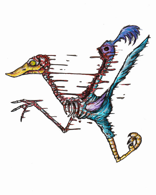 Horror Toons - Road Runner - 8x10 PRINT/Reproduction - Signed by Artist