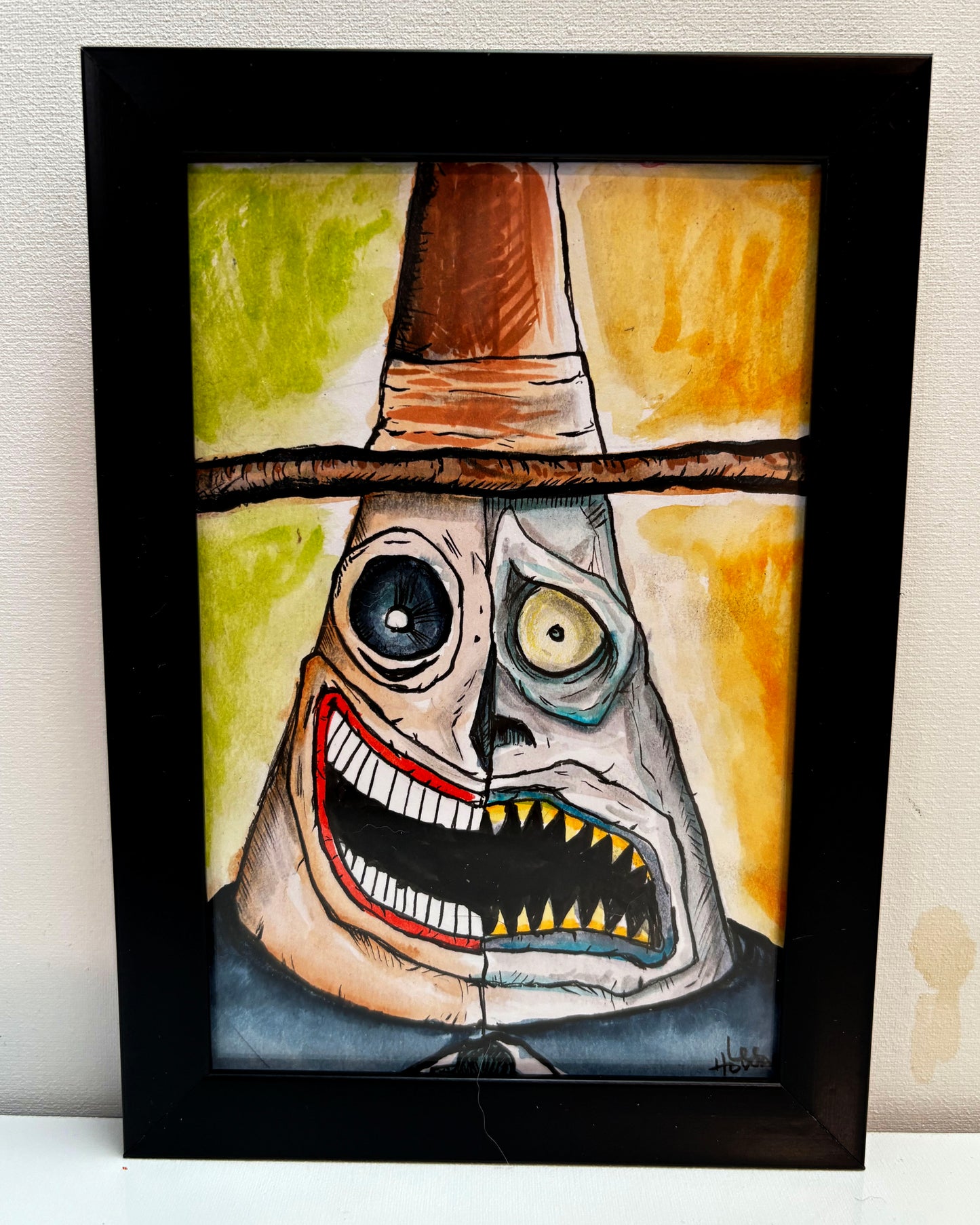 Nightmare Before Christmas - The MAYOR 4x6 ORIGINAL Mixed Media Artwork - Framed and Signed!)