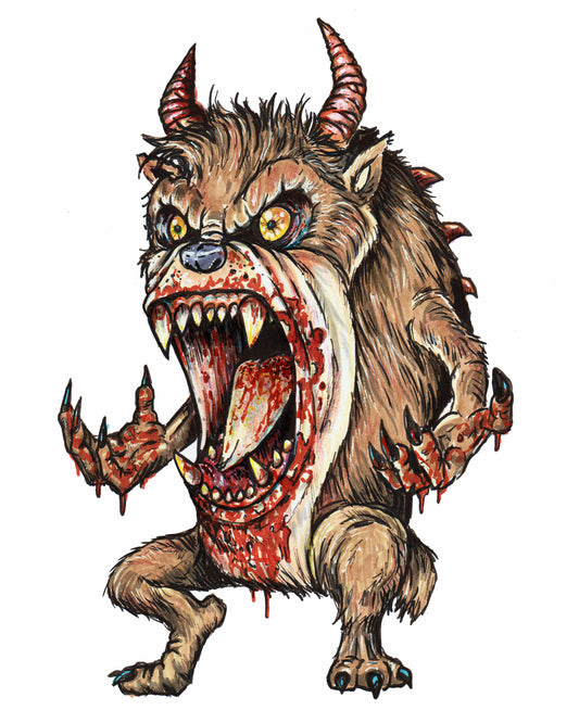 Horror Toons - TAZ - 8x10 PRINT/Reproduction - Signed by Artist