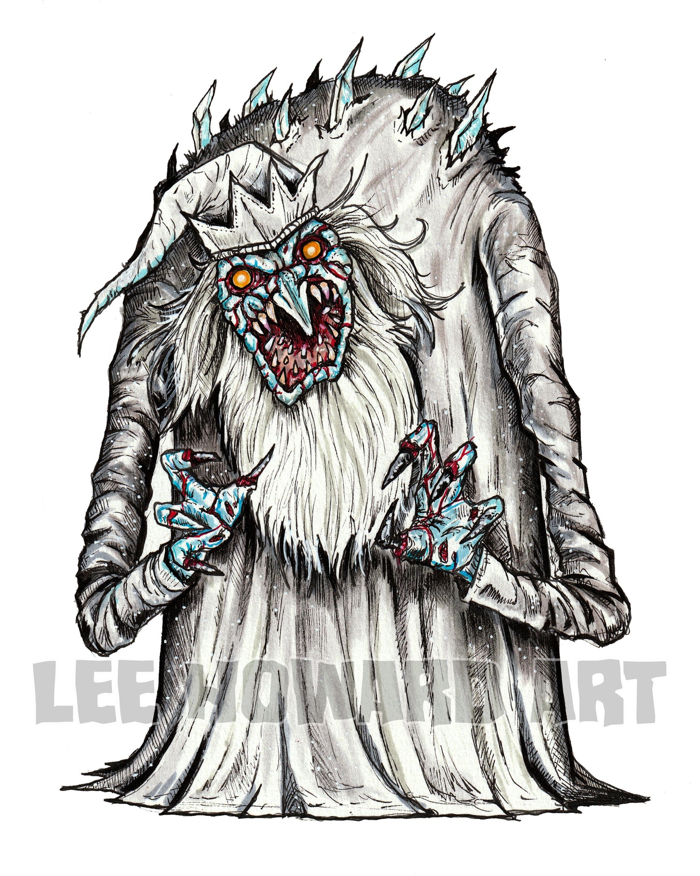 Winter Warlock HORROR -  7" x 10" Original Drawing