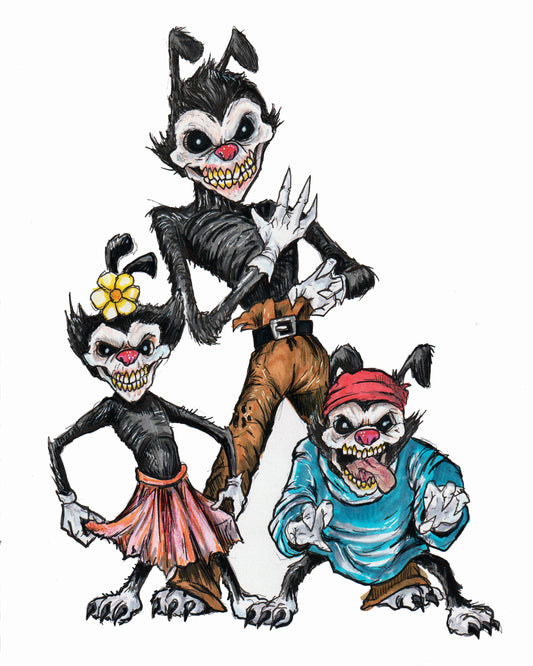 Horror Toons - AniMANIACS - 8x10 PRINT/Reproduction - Signed by Artist